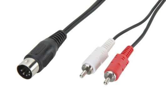 DIN-kabel 5-pol till 2x RCA