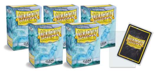 Dragon Shield Matte Sleeves Clear 63x88 (100 in box) - 5-pack
