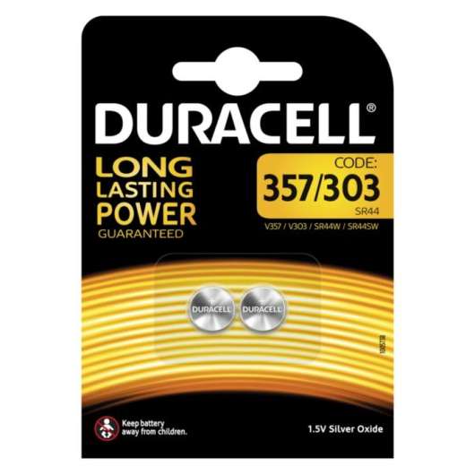 Duracell Knappcellsbatteri SR44 (357) 2-pack