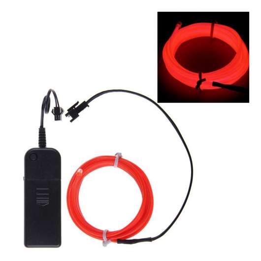 El Wire Batteridriven LED Slinga - Röd