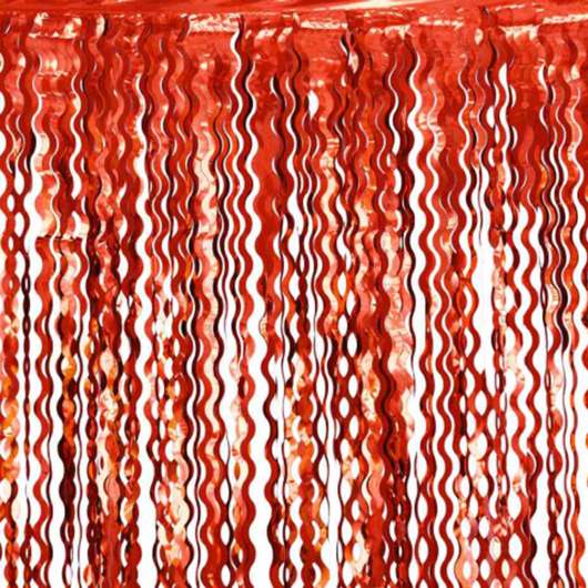 Glitterdraperi Swirls Röd Metallic