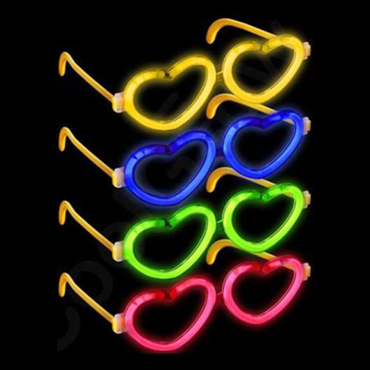 Glowsticksglasögon Hjärtan - Grön