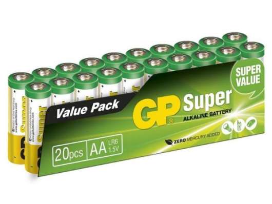 GP Batteri 5A-S20 / LR6 Super Alkaline 20-Pack 1,5V (AA)