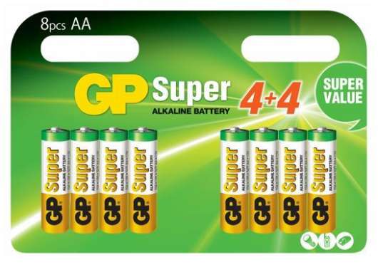 GP Batteri Super Alkaline 8-Pack (AA)