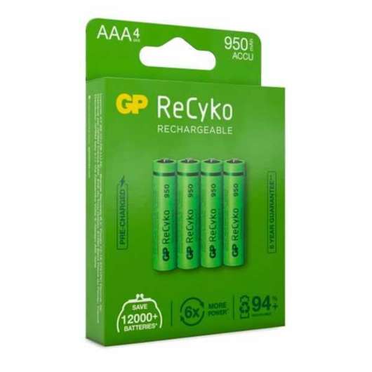 GP ReCyko Uppladdningsbara Batterier - 4-pack AAA
