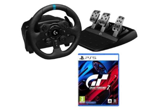 Gran Turismo 7 (PS5) + Logitech G923 Racing Wheel and Pedals (PlayStation / PC)