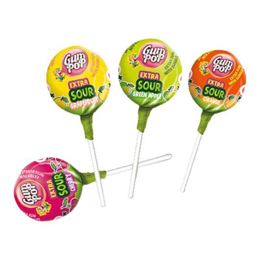 Gum Pop Extra Sour Klubbor Storpack - 48-pack