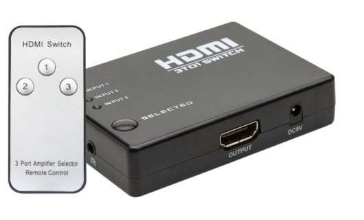 HDMI-switch med fjärrkontroll 3-vägs