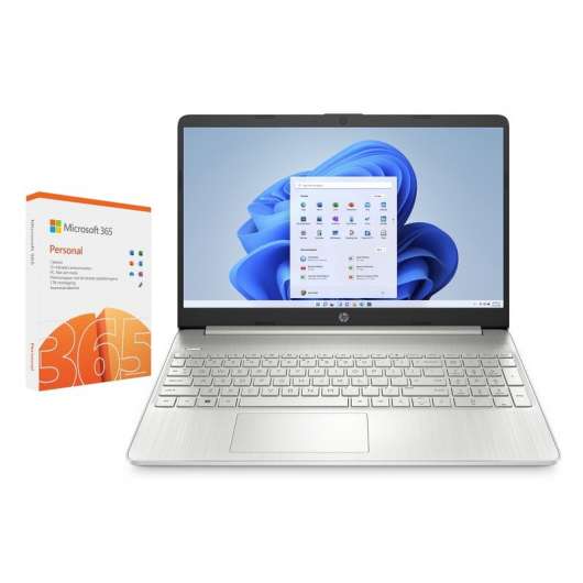 HP Laptop 15s-eq2045no 15.6" + Microsoft 365 Personal - 1 år
