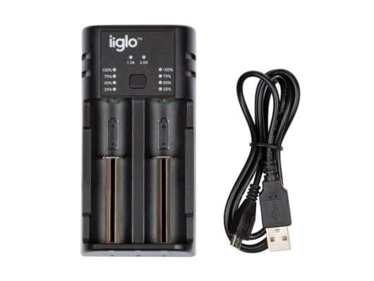 iiglo Universal Laddare för 18650 litiumbatterier / AA / AAA / C