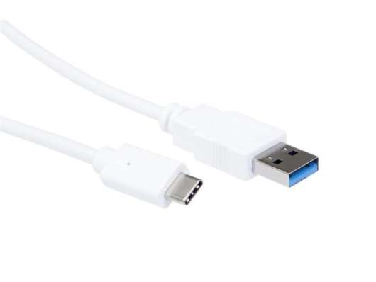 iiglo USB-A 3.0 till USB C kabel / 1m - Vit