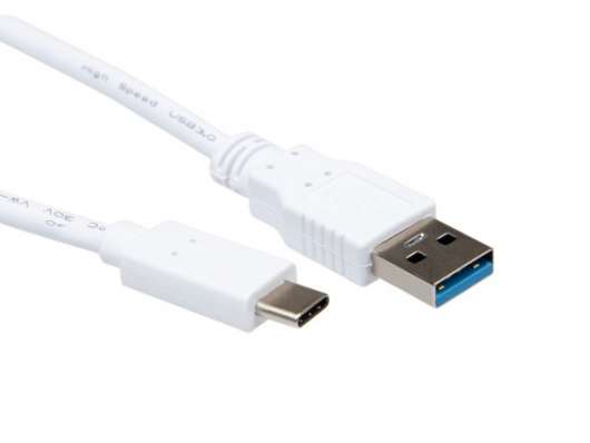 iiglo USB-A 3.0 till USB C kabel / 2m - Vit