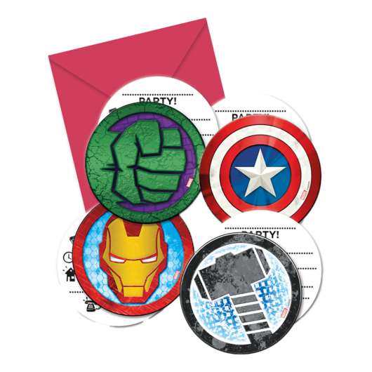 Inbjudningskort Avengers - 6-pack