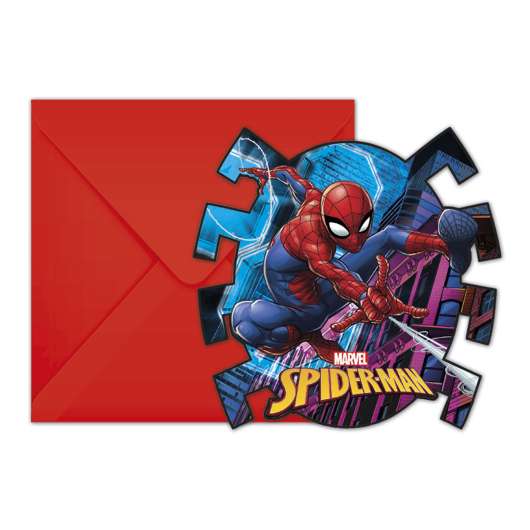 Inbjudningskort Spider-Man - 6-pack