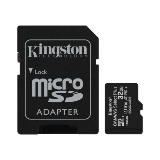 Kingston microSDHC Canvas Select Plus - 32GB / Class 10 / UHS-1 / Adapter
