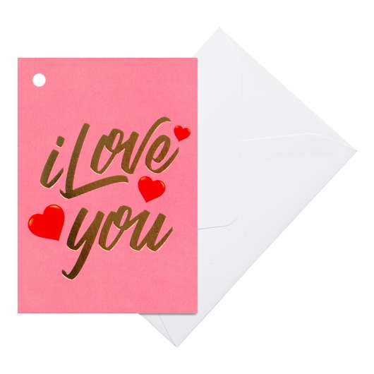 Kort med Kuvert I Love You - Liten