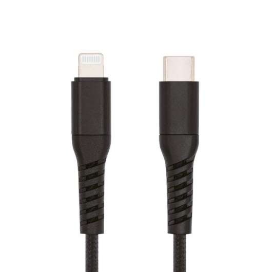Linocell Premium Kevlar USB-C- till Lightning-kabel Svart 1 m