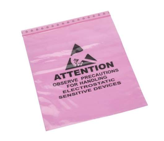 Luxorparts Antistatisk Pink Poly-påse 203x254 mm 50-pack