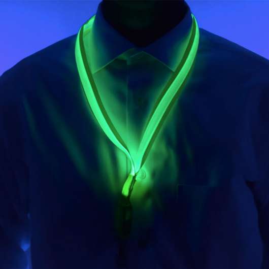 Lysande LED Nyckelband - Grön