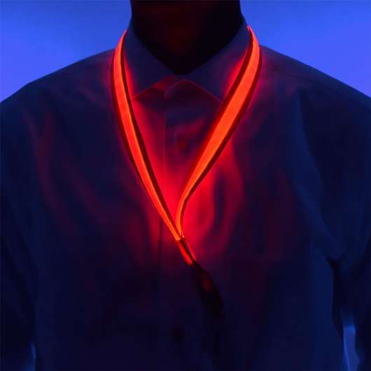 Lysande LED Nyckelband - Röd
