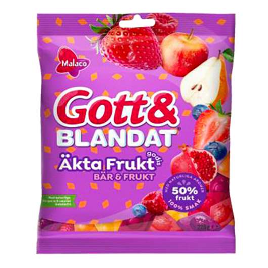 Malaco Gott & Blandat Äkta Frukt Bär - 100 g