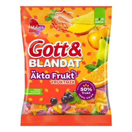 Malaco Gott & Blandat Äkta Frukt Fruktmix - 220 gram