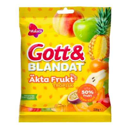 Malaco Gott & Blandat Äkta Frukt Tropisk - 100 g