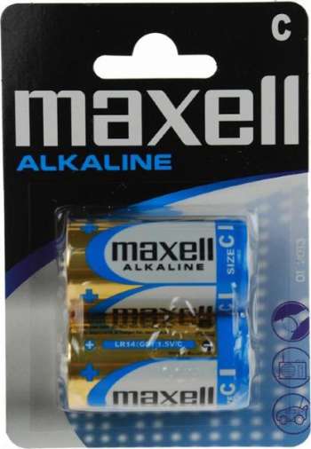 Maxell Alkaline Batteri LR14 / C, 2-pack