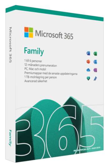 Microsoft 365 Family - 1 år / 1-6 personer
