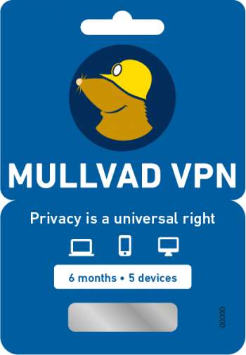 Mullvad VPN 6 månader / 5 användare