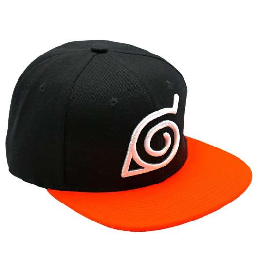 Naruto Shippuden - Snapback Cap - Black & Orange - Konoha