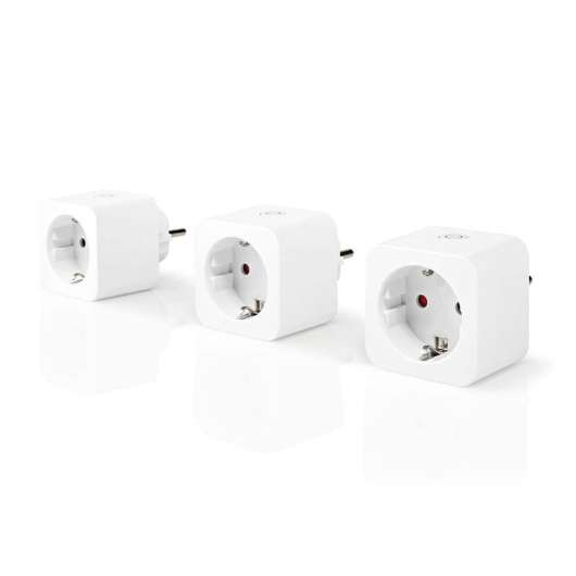 Nedis SmartLife Smart Plug | Wi-Fi | 3680 W | Type F (CEE 7/3) | Android/ IOS | White - 3pack