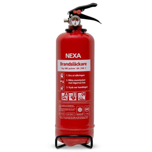 Nexa Brandsläckare 1kg 8A - Röd