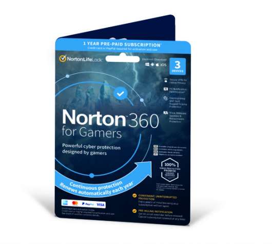 Norton 360 for Gamers - 50GB Lagring / VPN / 1 år / 3 användare
