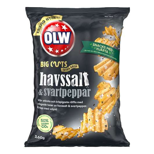OLW Big Cuts Havssalt/Svartpeppar - 160 gram