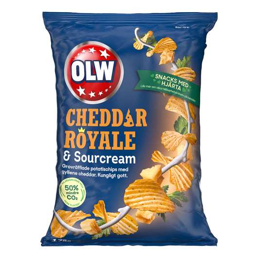 OLW Cheddar Royale & Sourcream Chips - 175 gram