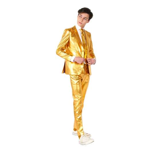 OppoSuits Teen Groovy Gold Kostym - 134/140