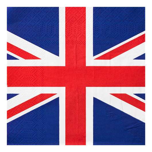 Pappersservetter Brittiska Flaggan - 20-pack