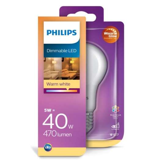 Philips Dimbar LED-lampa E27 470 lm