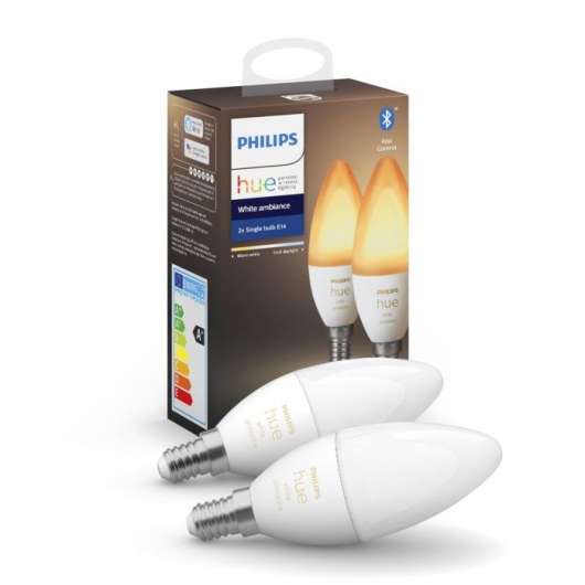 Philips Hue Ambiance Smart LED-lampa E14 470 lm 2-pack