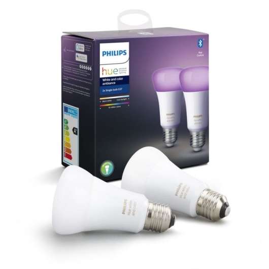 Philips Hue Color Ambiance Smart LED-lampa E27 800 lm 2-pack