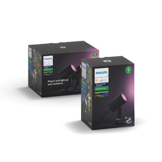 Philips Hue White and Color Ambience Lily spotlight för utomhusbruk 8W / Svart / 3-pack + 1-pack
