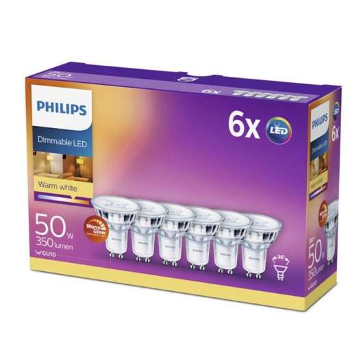 Philips LED-lampa GU10 345 lm 6-pack