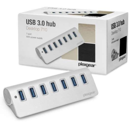 Plexgear Desktop 710 USB 3.0-hubb 7-vägs