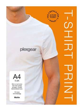 Plexgear Textiltransfer för ljusa plagg A4 5-pack