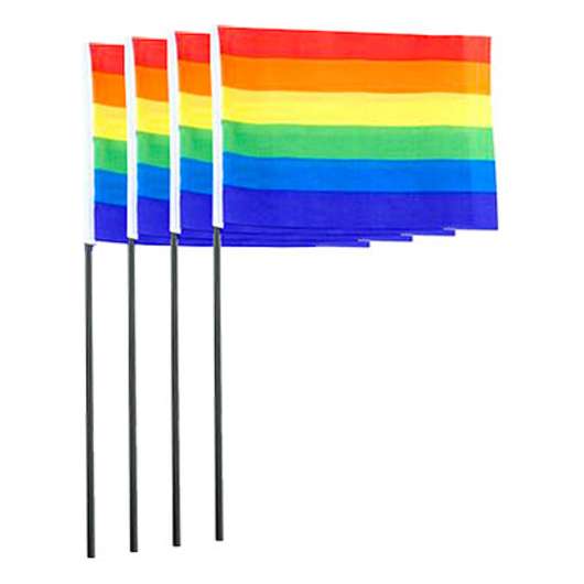 Prideflaggor på Pinne 30x45cm - 4-pack