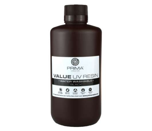 PrimaCreator Value Water Washable UV Resin / DLP Resin - 1000 ml - Svart