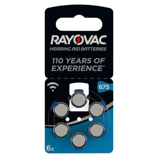 Rayovac Hörapparatsbatterier Blå 675P 6-pack
