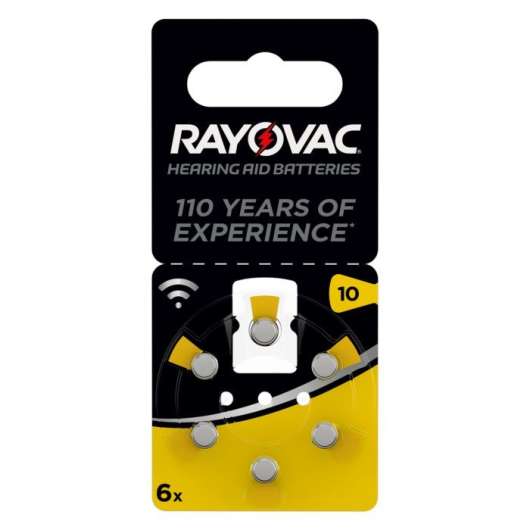 Rayovac Hörapparatsbatterier Gul ZA10 6-pack