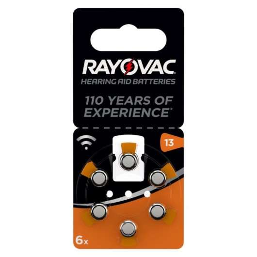 Rayovac Hörapparatsbatterier Orange ZA13 6-pack